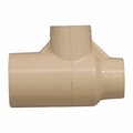Genova Products FlowGuard Gold CTS 2400 Series CTS 02400 2000 Standard Reducing Pipe Tee, 3/4x1/2x1/2 in, Socket CTS024002000HA